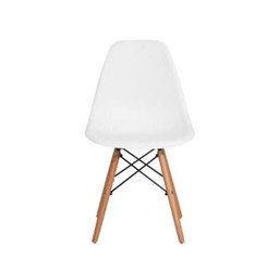 Kit 6 Cadeiras Charles Eames Eames Eiffel Branco Base Madeira - 3