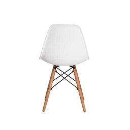 Kit 6 Cadeiras Charles Eames Eames Eiffel Branco Base Madeira - 5
