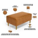 Ver imagem 6 de Puff Decorativo para Sala de Estar Cléo Pés Palito 90 Cm W01 Couríssimo Canela - Lyam Decor