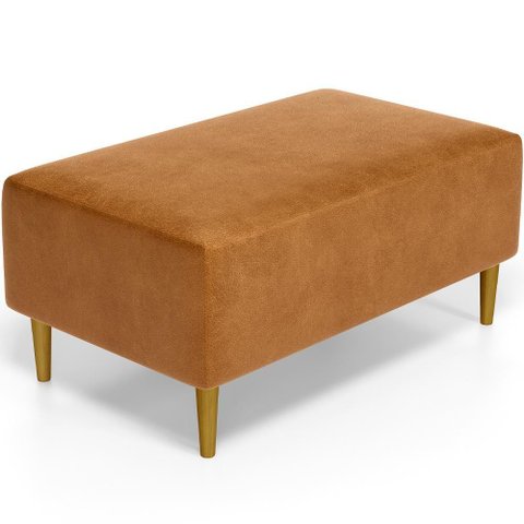 Puff Decorativo para Sala de Estar Cléo Pés Palito 90 Cm W01 Couríssimo Canela - Lyam Decor