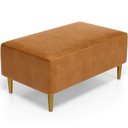 Ver imagem 1 de Puff Decorativo para Sala de Estar Cléo Pés Palito 90 Cm W01 Couríssimo Canela - Lyam Decor