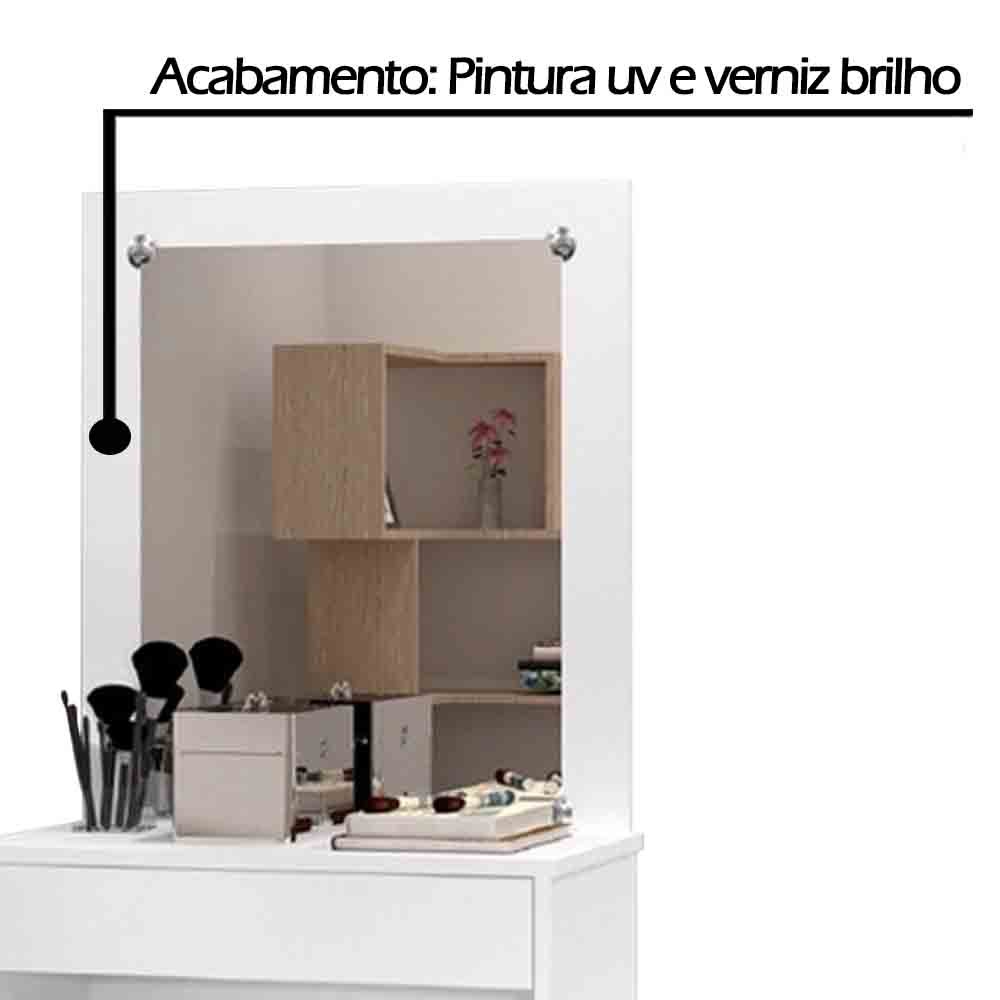 Penteadeira com Espelho Branca 1 Gaveta Sofia J&A Móveis 140x60x36 - 4