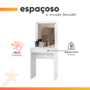 Ver imagem 4 de Penteadeira com Espelho Branca 1 Gaveta Sofia J&a Móveis 140x60x36