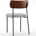 Ver mais imagens de Kit 08 Cadeiras para Sala de Jantar Melina L02 Couríssimo Marrom Linho Cinza - Lyam Decor