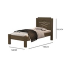 Ver imagem 2 de Cama de Solteiro Sofia Castanho de Mdf para Quarto Moderna
