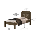 Ver imagem 3 de Cama de Solteiro Sofia Castanho de Mdf para Quarto Moderna