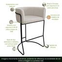 Ver imagem 5 de Kit 3 Banquetas Alta com Encosto Betina Base Preto Poliéster Off White - Nexta Casa