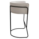 Ver mais imagens de Kit 3 Banquetas Alta com Encosto Betina Base Preto Poliéster Off White - Nexta Casa