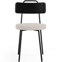 Ver imagem 6 de Kit 08 Cadeiras Decorativa Estofada Sala De Jantar Barcelona L02 Couríssimo Preto Linho Bege - Lyam