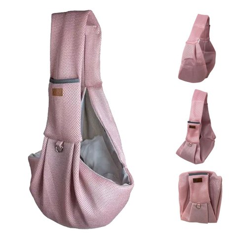 Bolsa de Transporte Canguru Pet Gato Cachorro Animal Malha Respiravel Tira de Ombro Tecido Confortav