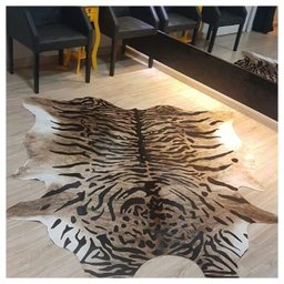 Tapete Sala Couro Inteiro Animal Print Tigre - 1