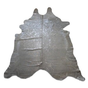Tapete Couro de Boi Metalizado Prata