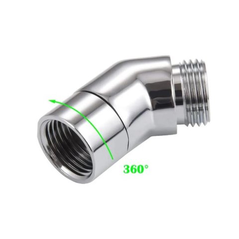 Niple Curvo 45g Cromo Luxo C sobre Porca Giratoria Macho-femea 1/2 1706cimp