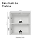Ver imagem 2 de Kit 2 Armários Aéreos de Cozinha 60 cm Branco/Preto Vidro Reflecta Bronze Vinil Madesa