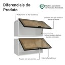 Ver imagem 3 de Kit 2 Armários Aéreos de Cozinha 60 cm Branco/Preto Vidro Reflecta Bronze Vinil Madesa