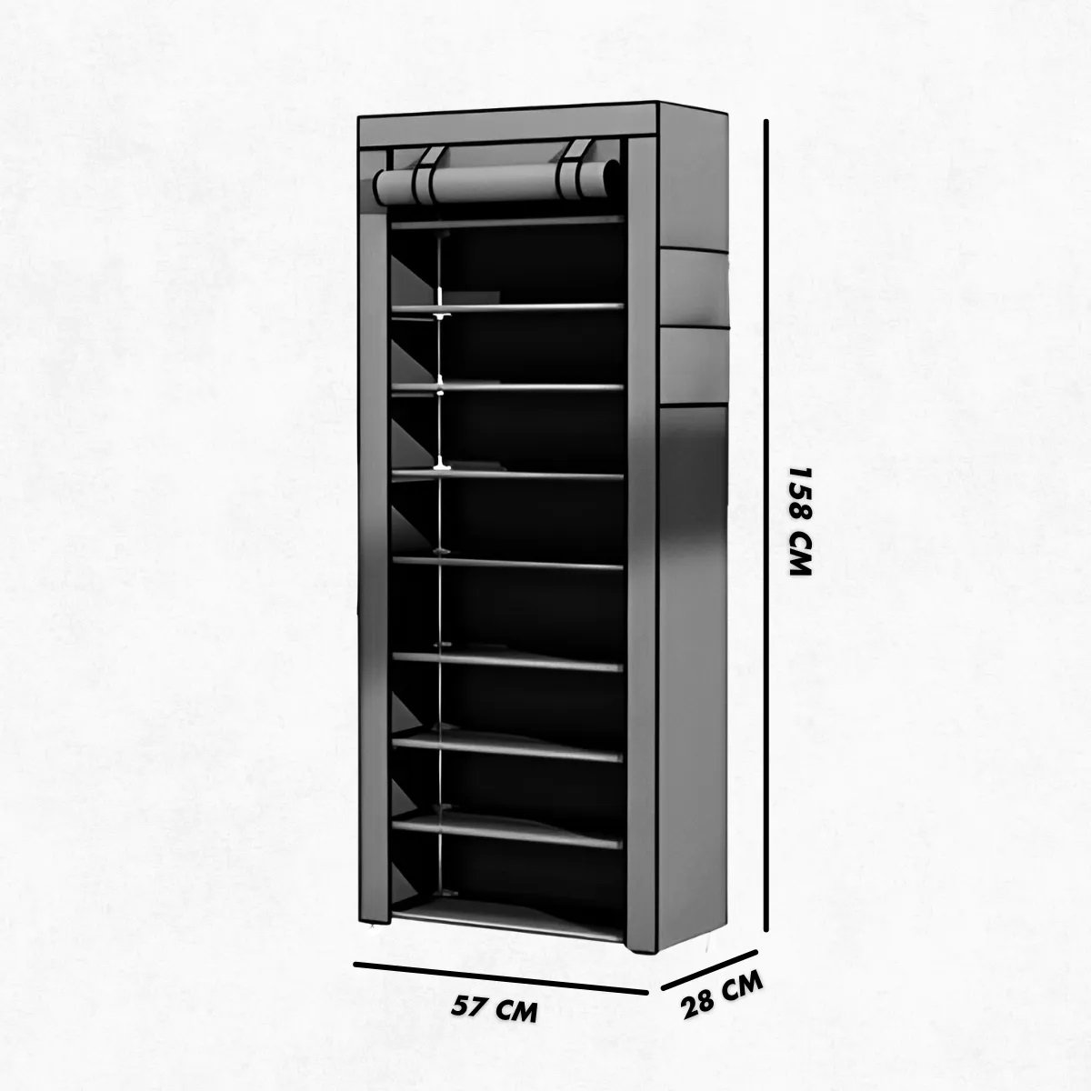 Sapateira Multiuso para Calçados 9 Andares com Porta Organiz - 7