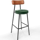 Ver imagem 1 de Banqueta Alta Bar Cozinha Sala De Jantar Milão L02 Couríssimo Camel Facto Verde - Lyam Decor