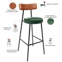 Ver imagem 4 de Banqueta Alta Bar Cozinha Sala De Jantar Milão L02 Couríssimo Camel Facto Verde - Lyam Decor