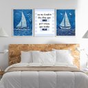Ver imagem 2 de Kit 3 Quadros Arte Nautica Azul - Cristão 33x24cm:moldura Preta