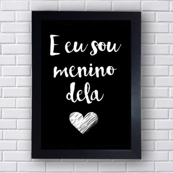 Kit 2 Quadros Ela é Minha Menina Eu sou Menino Dela 30X40 cm - 3