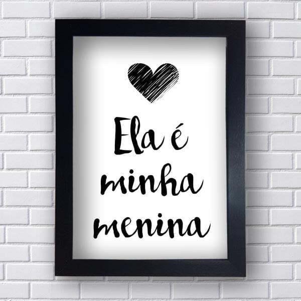 Kit 2 Quadros Ela é Minha Menina Eu sou Menino Dela 30X40 cm - 2