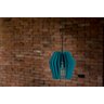 Luminária Lustre Pendente Madeira Azul Tiffany - Soquete E27 - 2