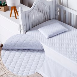 Capa de Colchão Impermeável Matelada para Berço Nacional e Americano Anti Xixi Bebe 1,30x0,70- Branc - 2
