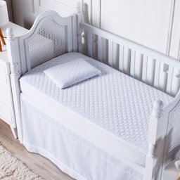 Capa de Colchão Impermeável Matelada para Berço Nacional e Americano Anti Xixi Bebe 1,30x0,70- Branc - 3