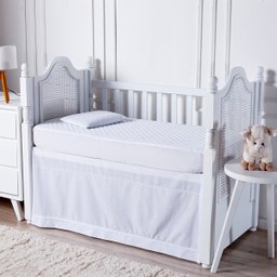 Capa de Colchão Impermeável Matelada para Berço Nacional e Americano Anti Xixi Bebe 1,30x0,70- Branc - 5