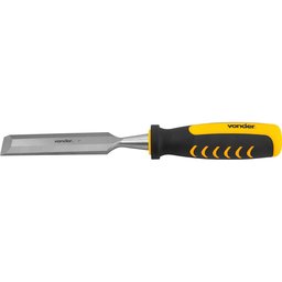 Formão Chanfrado 1" 25,4mm Vonder Aço Carbono Cabo Emborrachado Anatômico Pvc 260mm Entalhe Madeira - 3
