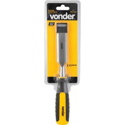 Formão Chanfrado 1" 25,4mm Vonder Aço Carbono Cabo Emborrachado Anatômico Pvc 260mm Entalhe Madeira - 4