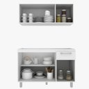 Ver imagem 3 de Cozinha Modulada 6 Portas 1 Gaveta Branca Lilies Móveis