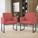 Ver imagem 6 de Kit Sofá 2 Lugares + 2 Poltronas para Recepção Sala Balaqui Cor:rosa