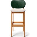 Ver imagem 6 de Kit 6 Banquetas Alta Bar Cozinha Sala Jantar Betta L02 Imbuia Facto Verde Linho Cru - Lyam Decor