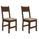 Ver imagem 1 de Kit 2 Cadeiras de Jantar Milano Base Amêndoa - Pallazio Cor:Bege