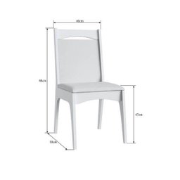 Conjunto Mesa com Base e 6 Cadeiras Mdf Branco Lilies Móveis - 3