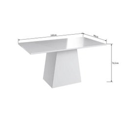 Conjunto Mesa com Base e 6 Cadeiras Mdf Branco Lilies Móveis - 4