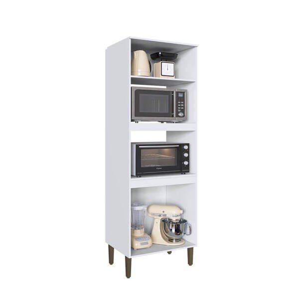 Torre Quente Cozinha Casablanca 3403 Casamia com 4 Portas Espaços para Forno e Micro-ondas - Branco  - 2