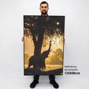 Ver imagem 2 de Quadro Decorativo em Canvas Elefante e a Árvore ao Amanhecer - Moldura Preta - 120 x 80cm