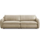 Ver imagem 2 de Sofá 4 Lugares para Sala de Estar Living Orgânico 276cm Eliot L06 Couro Bege Areia - Lyam Decor