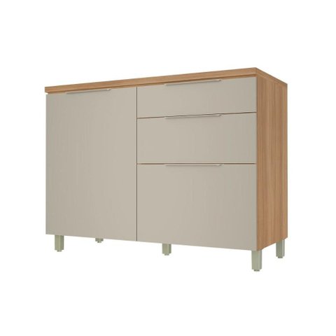 Balcão Cozinha Nesher Marquesa 1PTA 3GAVS 120cm Greige