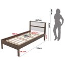 Ver imagem 2 de Cama de Solteiro para Colchão 88cm Nogal/branco Cm8004 Tecno Mobili