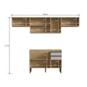 Ver imagem 5 de Armário De Cozinha Completo 4 Peças Casablanca A3495 Casamia 9 Portas E 2 Gavetas - Mel/off White