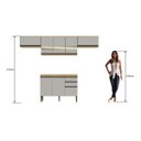 Ver imagem 4 de Armário De Cozinha Completo 4 Peças Casablanca A3495 Casamia 9 Portas E 2 Gavetas - Mel/off White