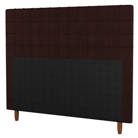 Cabeceira Cama Box Casal Queen Size 160Cm Linho Marrom