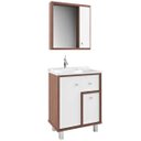 Ver imagem 1 de Gabinete pra Banheiro com Cesto para Roupas Branco e Palermo