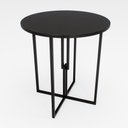 Ver imagem 1 de Mesa Redonda Industrial Preto 80cm Tampo Madeira Preto