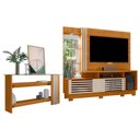 Ver imagem 1 de Estante Home Theater com Pés e Aparador Frizz Plus Cinamomo Off White – Madetec