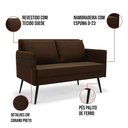 Ver imagem 5 de Kit 01 Namoradeira e 01 Poltrona Suede Marrom