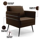 Ver imagem 4 de Kit 01 Namoradeira e 01 Poltrona Suede Marrom